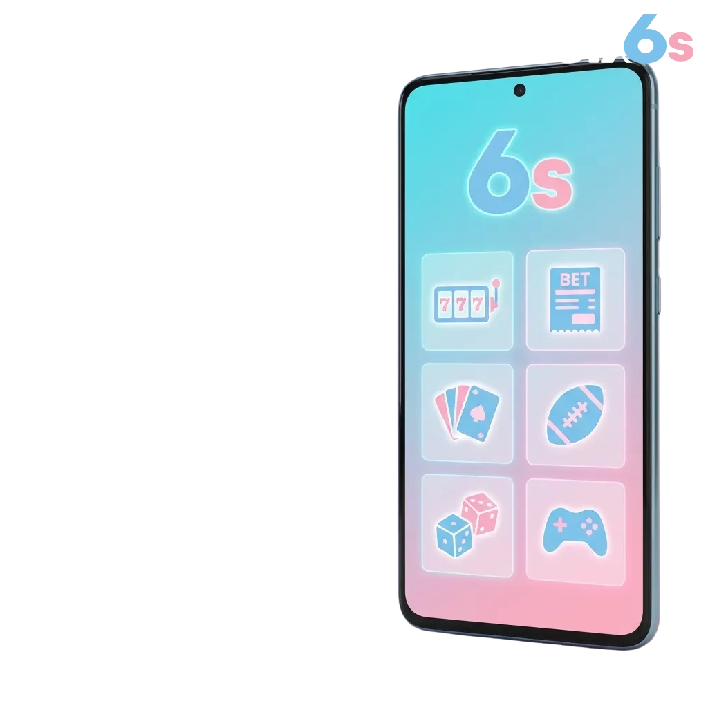 Six6s Android app interface showing mobile betting and casino games available for free download — Six6s in Pakistan