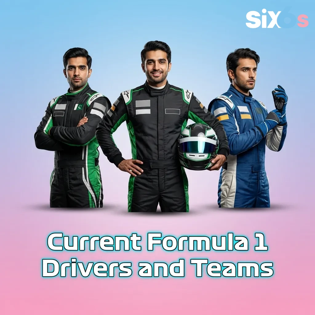 Table showing 2024 F1 teams with driver pairings and championship odds for all 10 teams and 20 drivers — Six6s in Pakistan