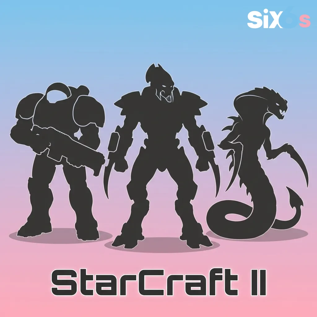 Professional StarCraft II esports tournament gameplay showing strategic real-time battle between competing players — Six6s in Pakistan